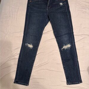 Express Women's Distressed Blue Jeans High Rise Size 2 Short